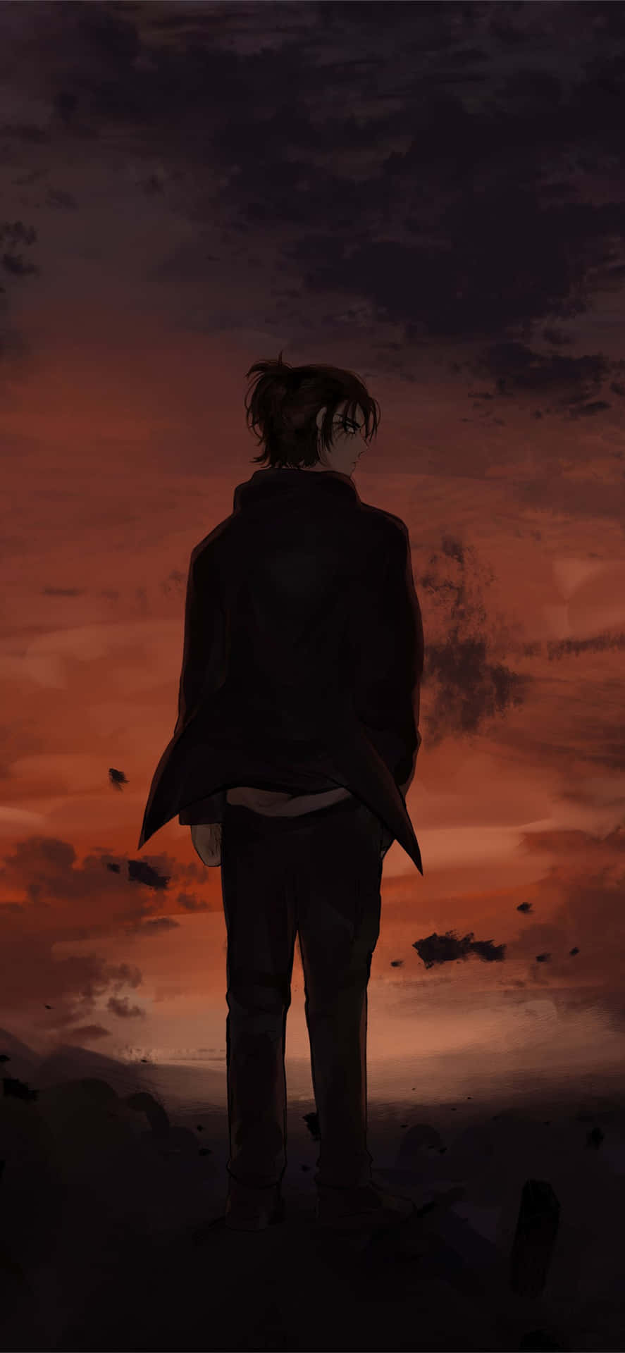 Titan Eren From The Hit Anime Attack On Titan Background