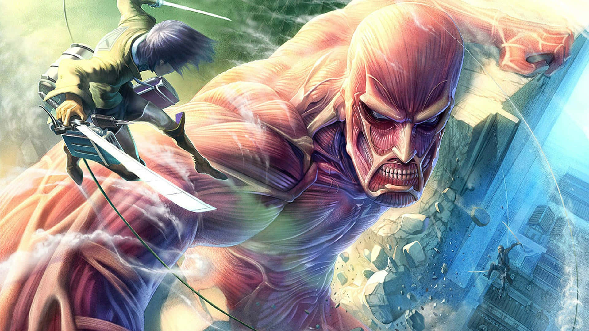 “titan Eren Unleashes His Incredible Power.” Background