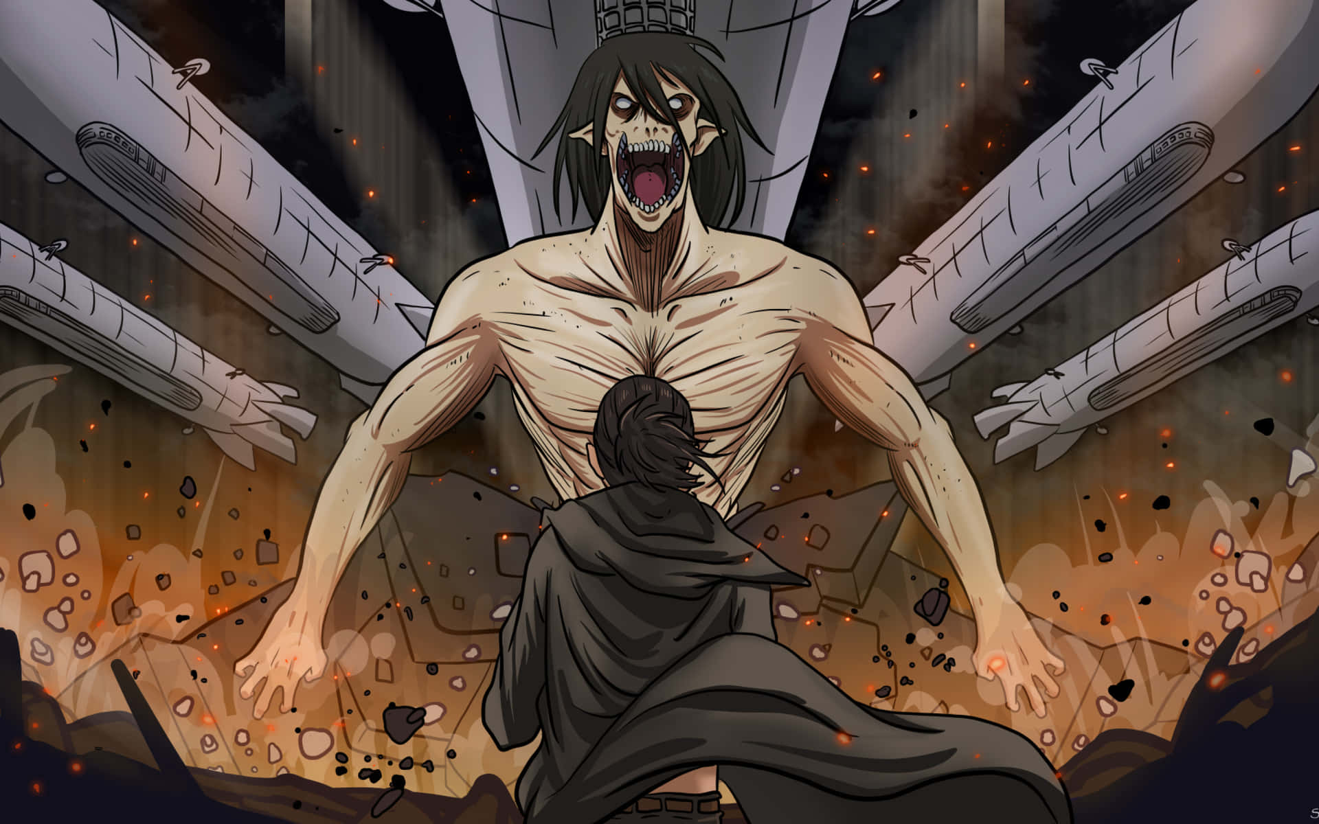 Titan Eren Yeager Manga Background