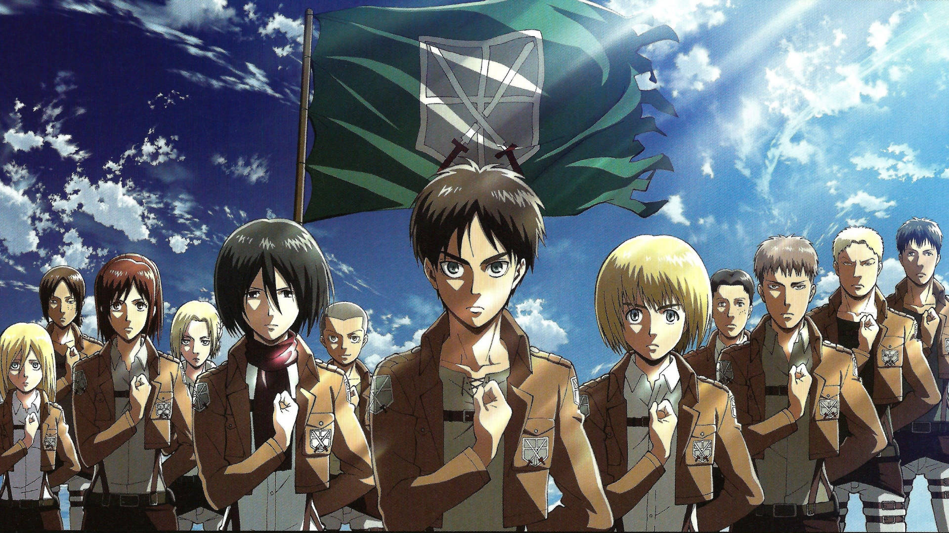 Titan-slaying Warriors Of The Survey Corps Background