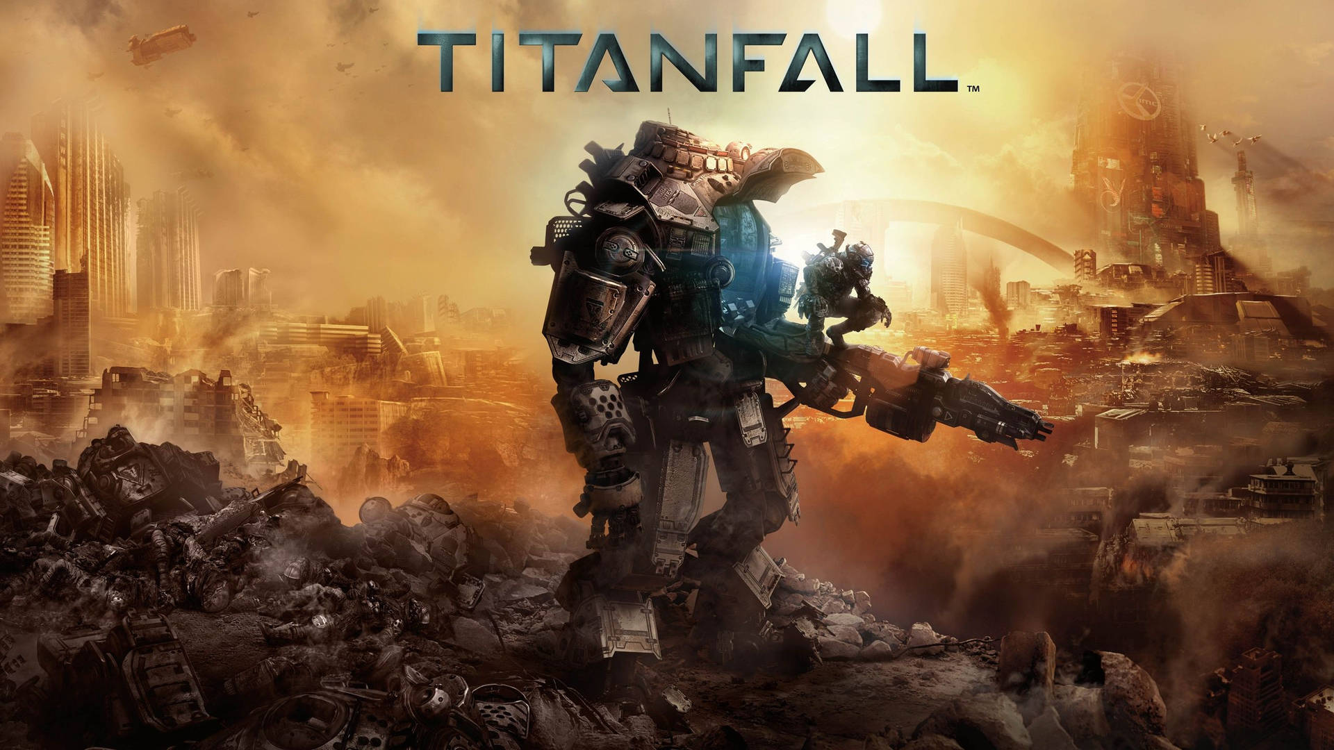 Titanfall 2 Titan In City Background