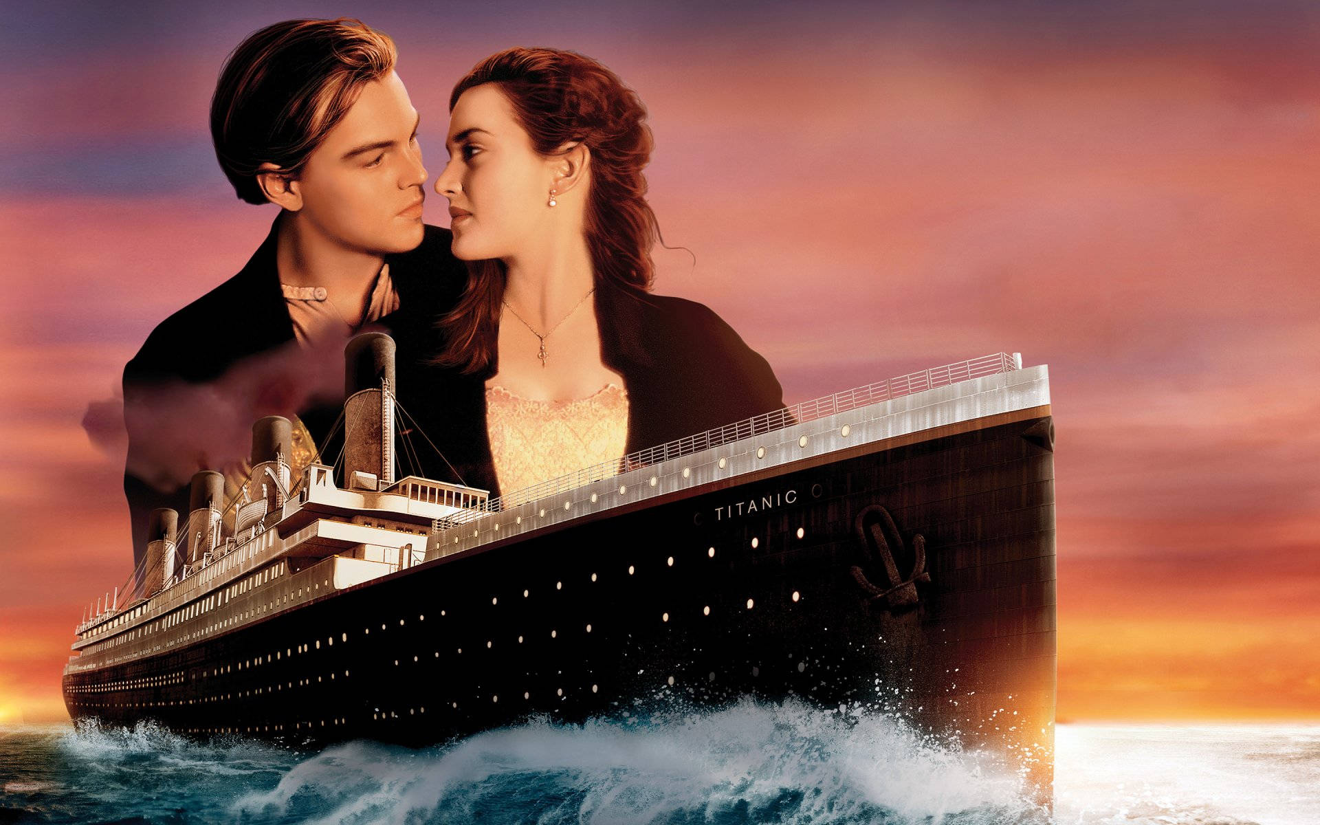 Titanic Aesthetics In Landscape Background