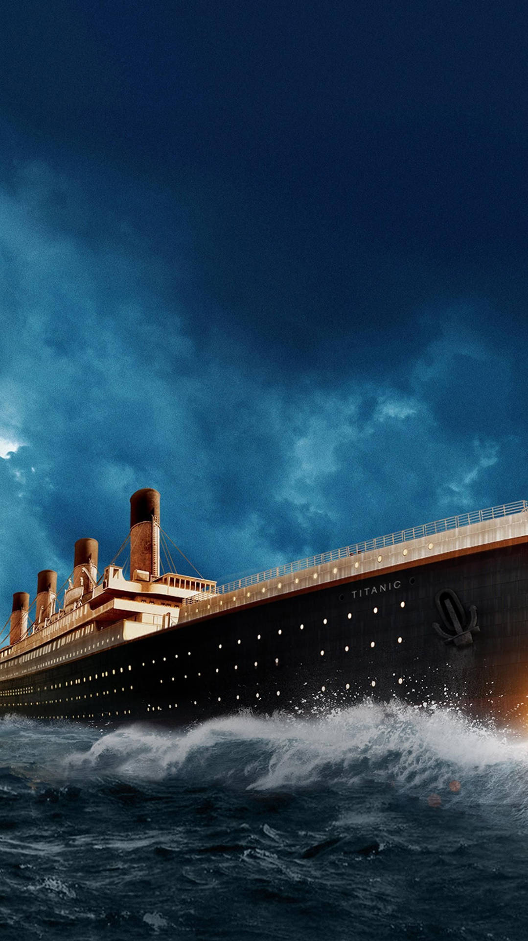 Titanic In The Storm Background