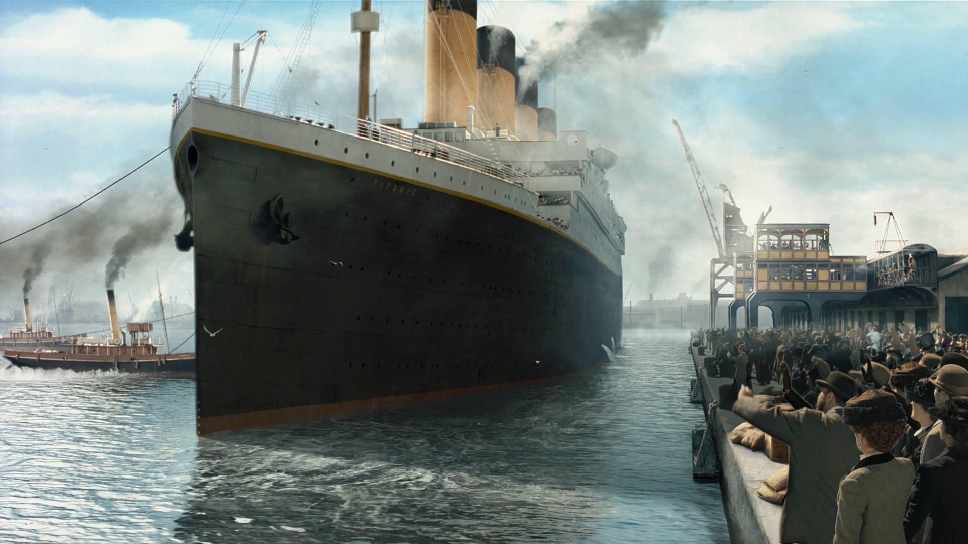 Titanic Ship Embarking Background
