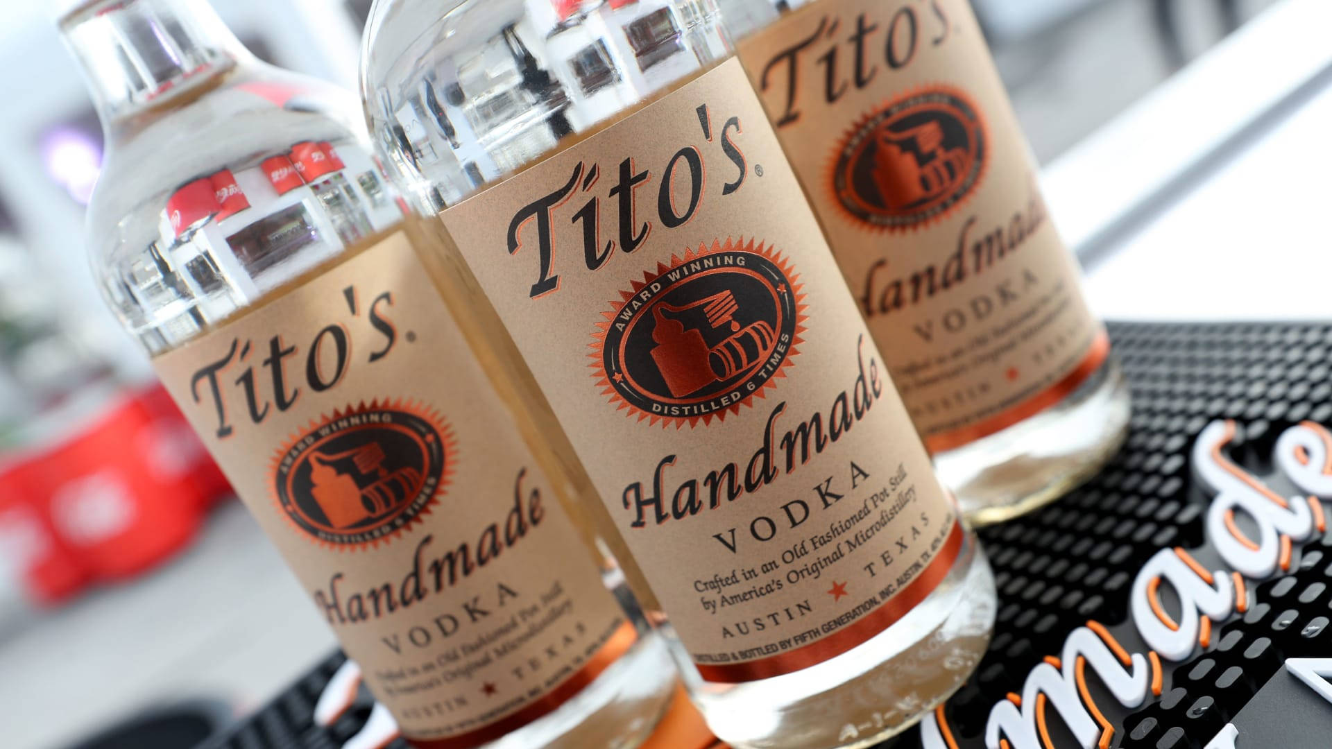 Titos Vodka American Brand Of Liquor Background