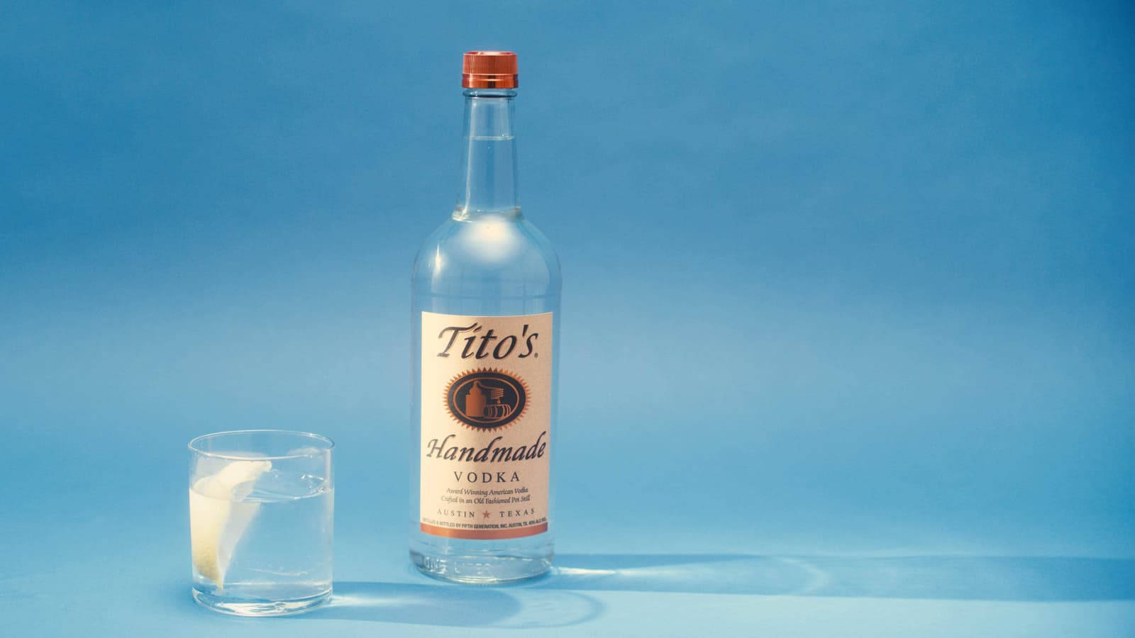 Titos Vodka Served With Lemon