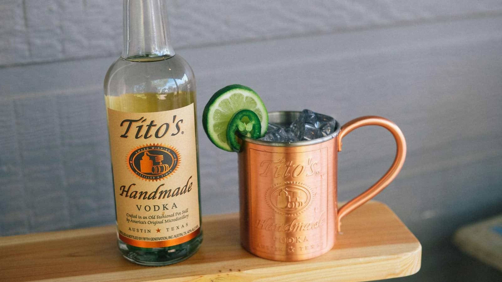 Titos Vodka With Lime And Jalapeño Background