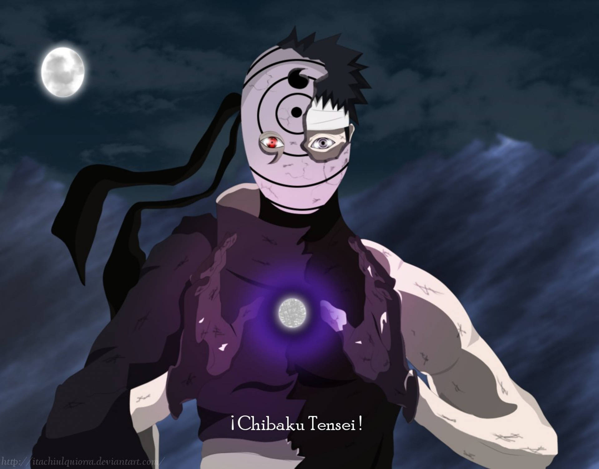 Tobi Naruto Cracked Mask Background