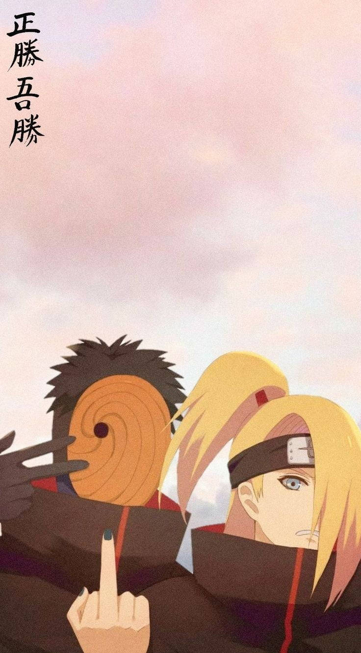 Tobi Naruto Deidara Middle Finger Background