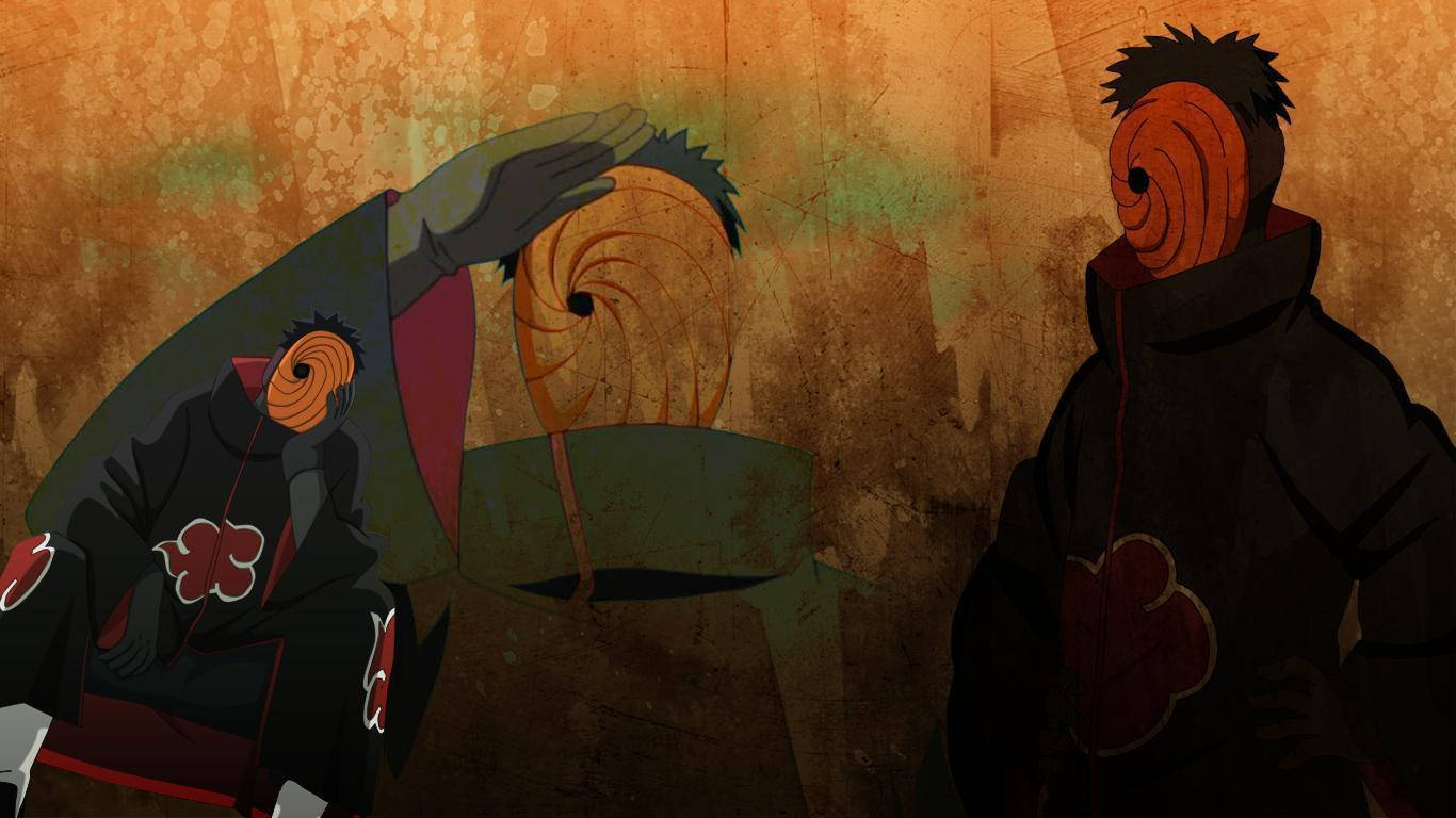 Tobi Naruto Edit Orange Aesthetic Background