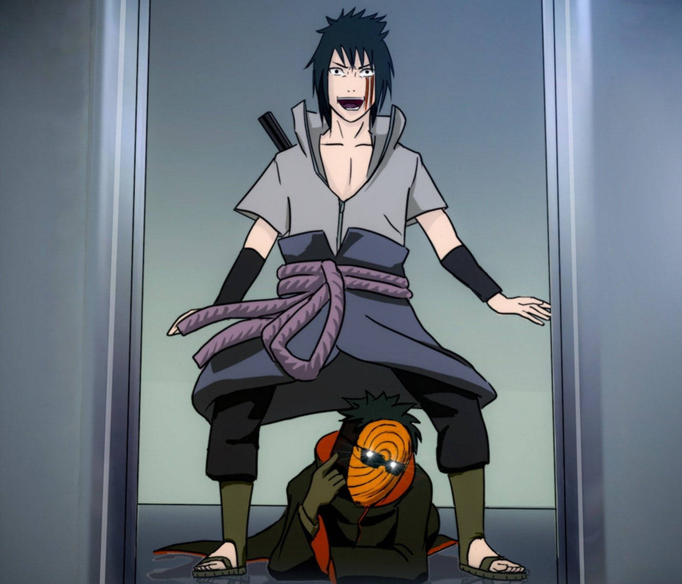 Tobi Naruto Sasuke Gangnam Style Elevator Background