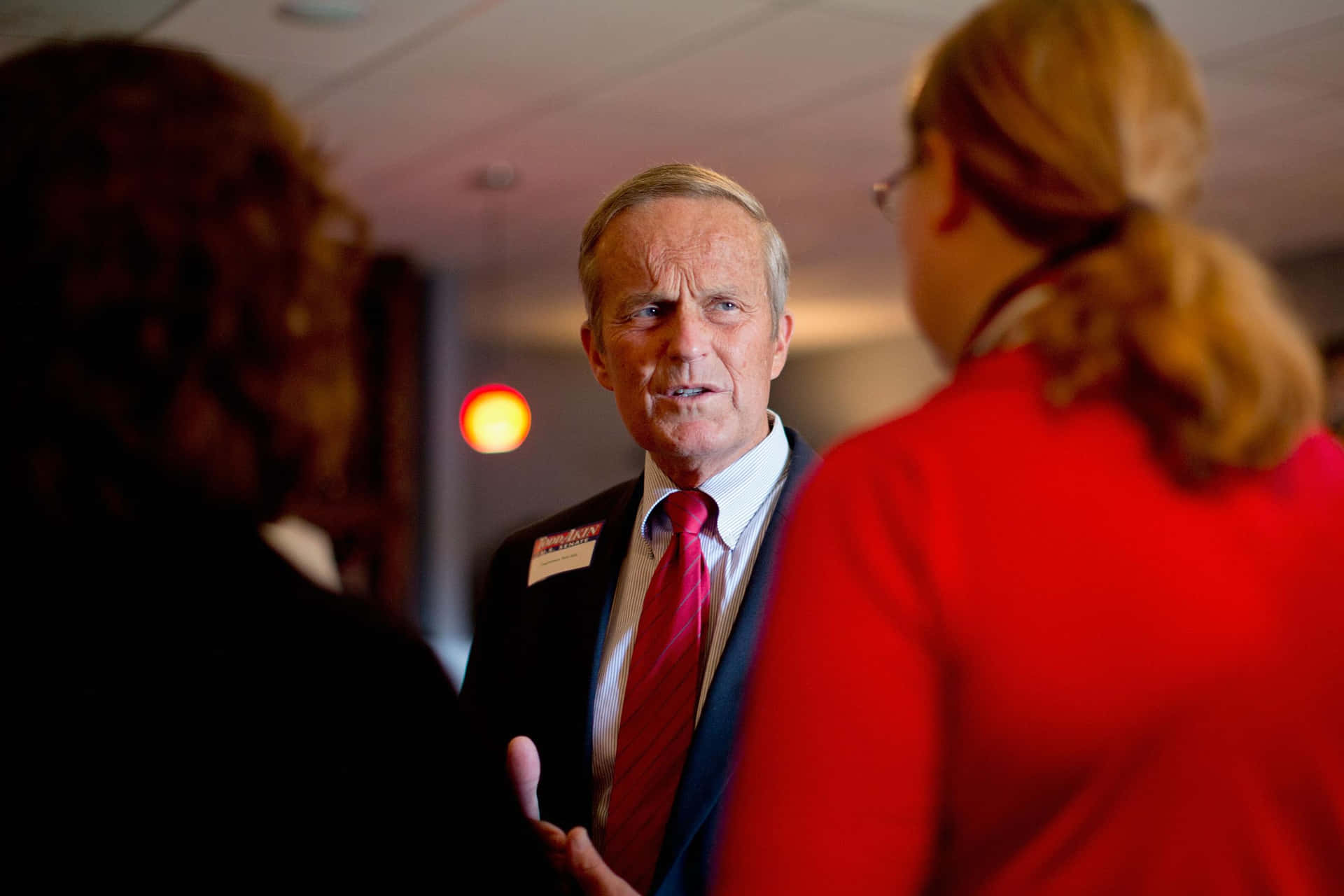 Todd Akin Speaking Red Tie Background