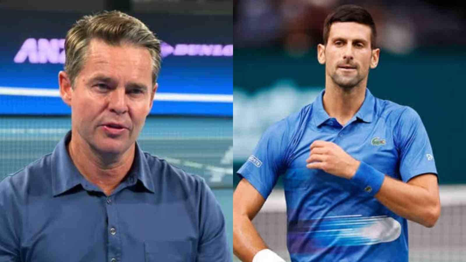 Todd Woodbridge And Novak Djokovic In Blue