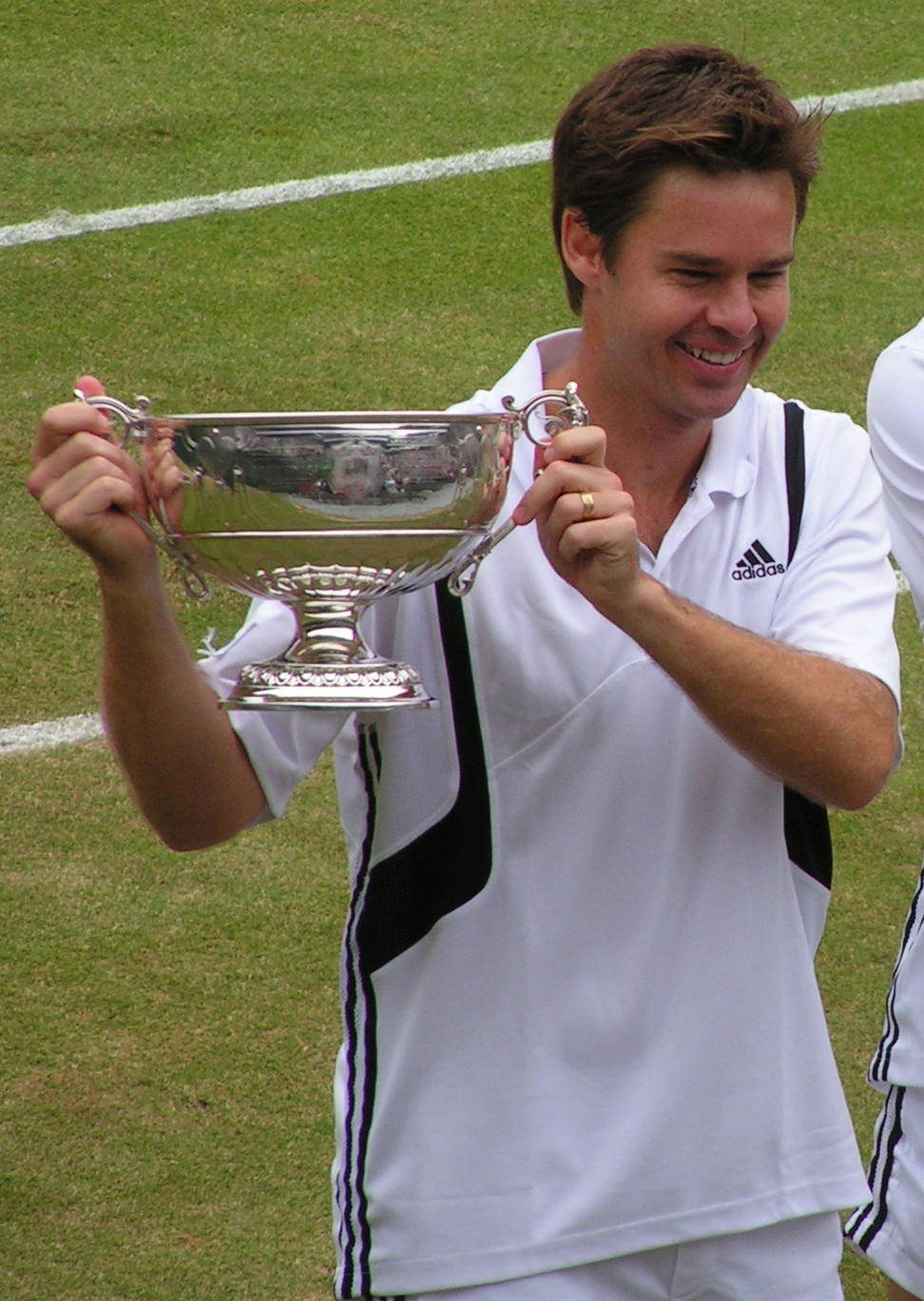 Todd Woodbridge Raising Wimbledon Doubles Cup Background