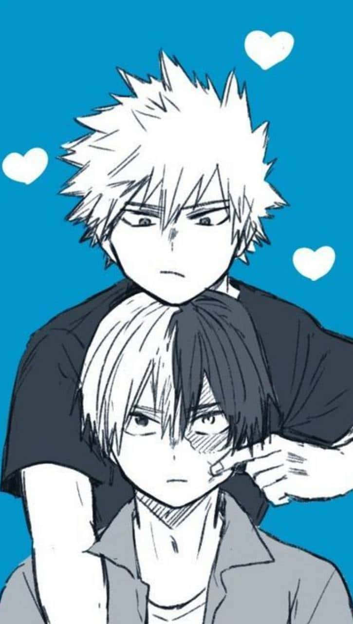 Todobaku My Hero Academia Blue And White Background
