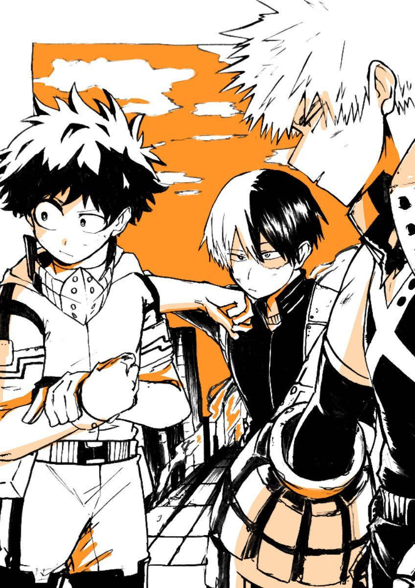 Todobakudeku Black And White Anime Background