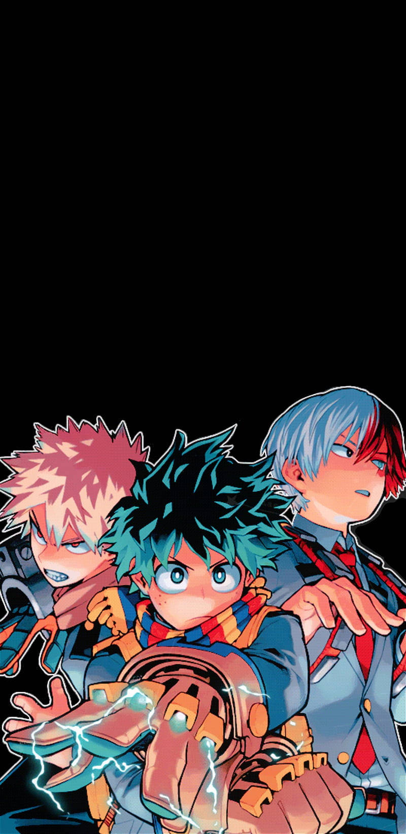 Todobakudeku Trio Neon Anime Art Background