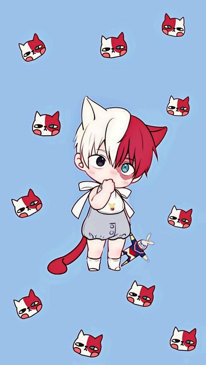 Todoroki Cute Chibi Cat Background