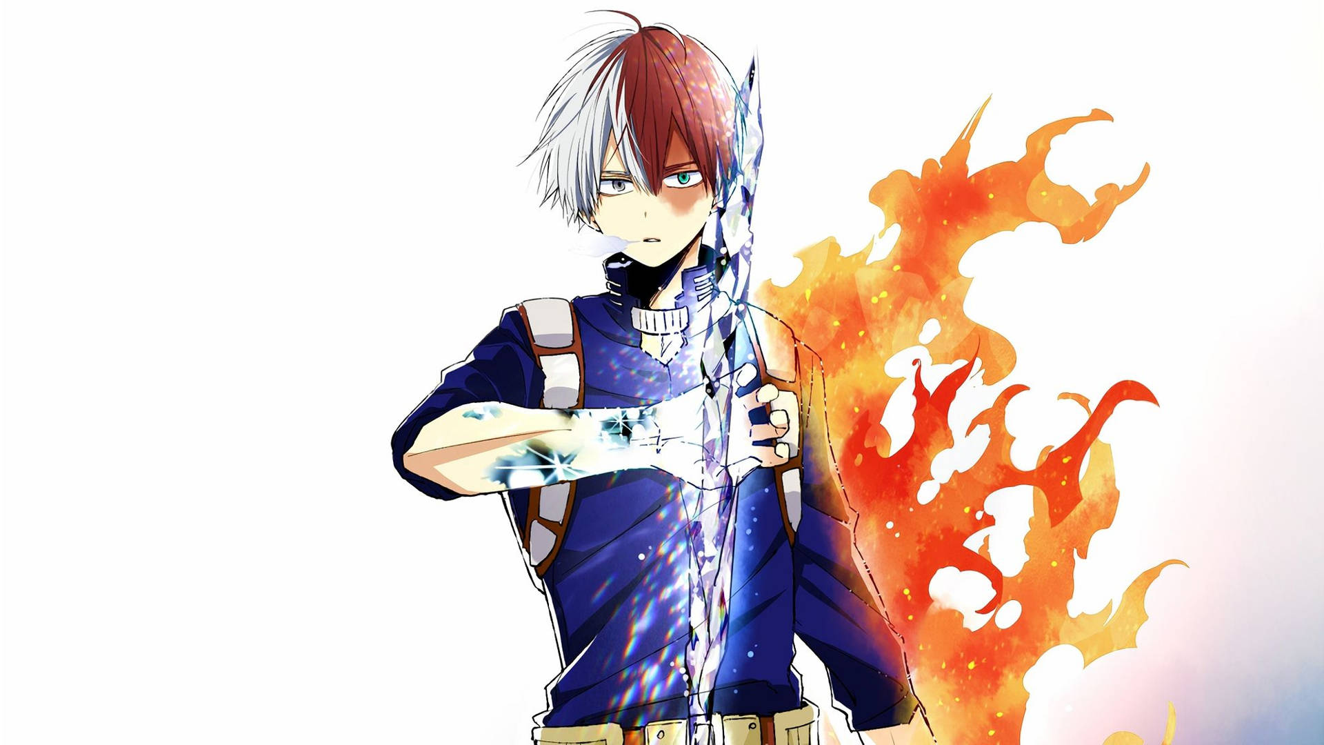 Todoroki Ice And Fire Anime Background