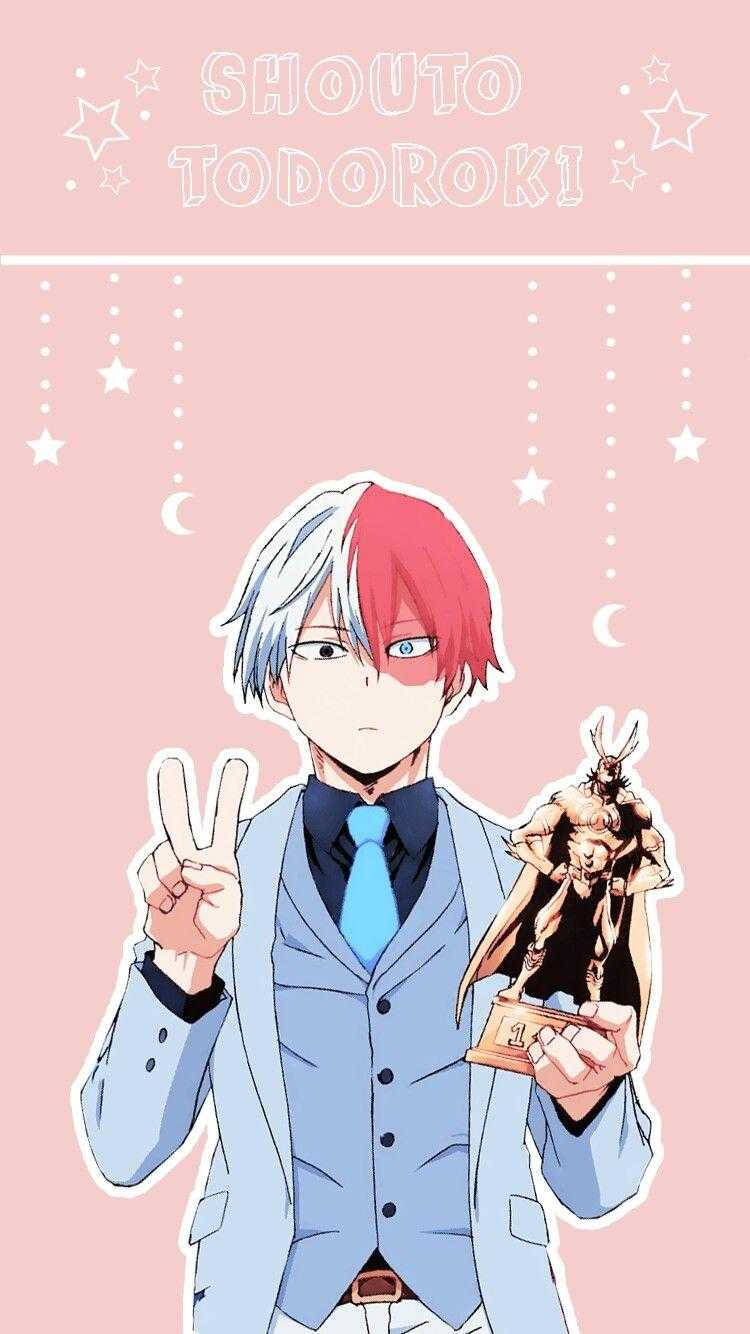 Todoroki Peace Sign Aesthetic My Hero Academia Background