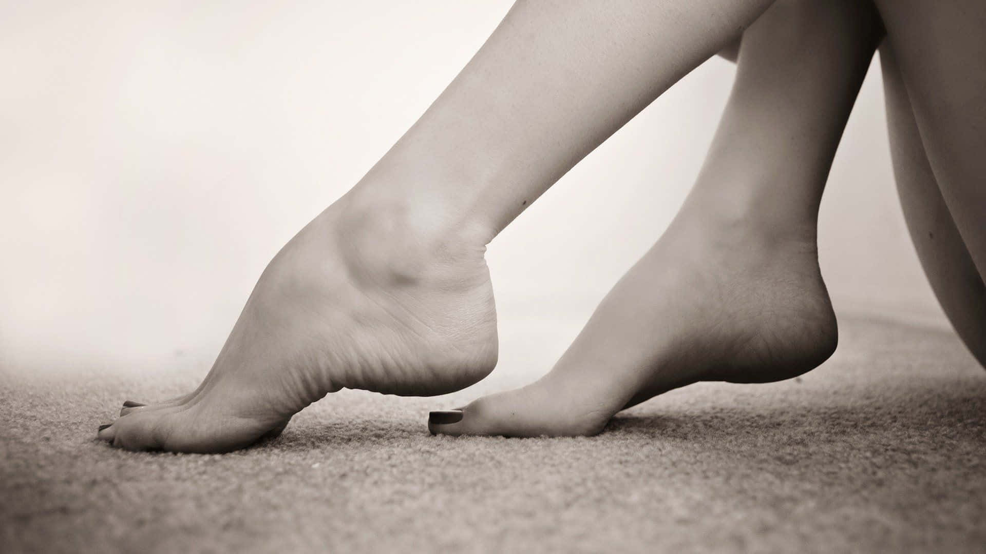 Toes In Black And White Photo Background