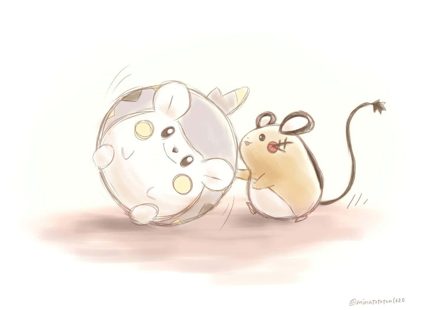 Togedemaru And Dedenne Cute Drawing Background