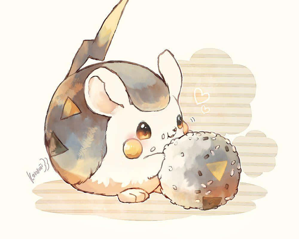 Togedemaru Eating Rice Ball