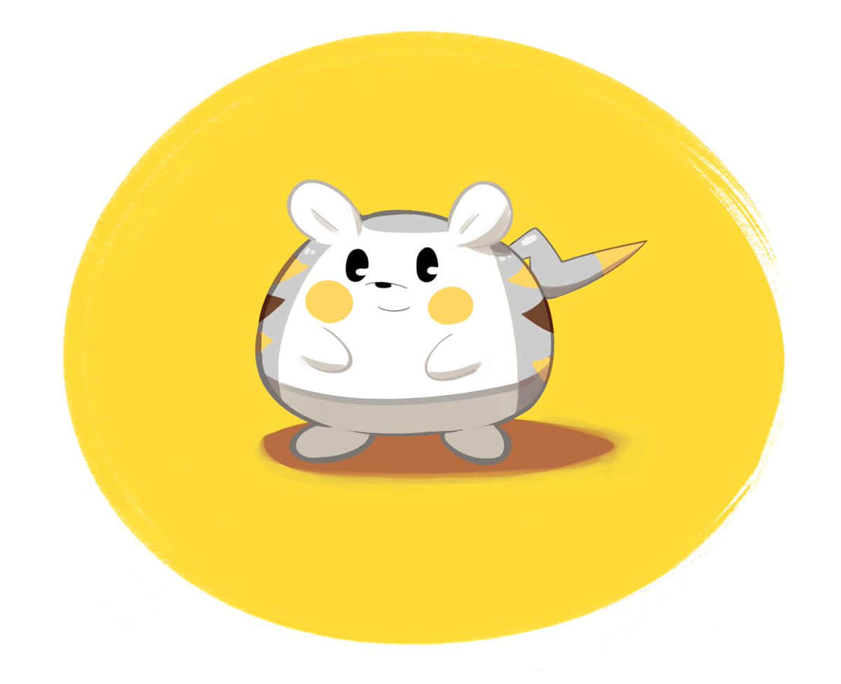 Togedemaru In A Yellow Circle Background