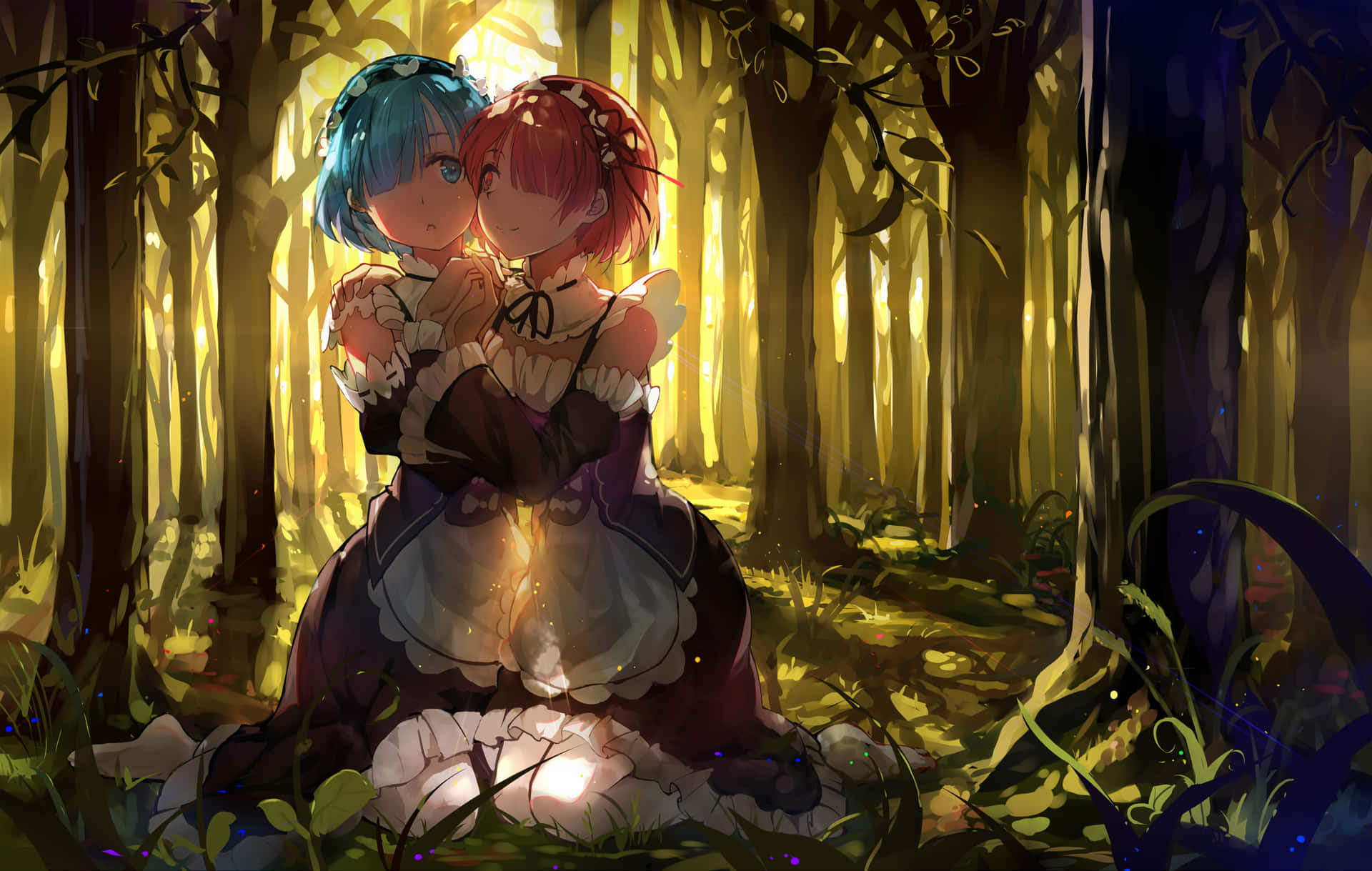 Together, Ram And Rem Embark On A Grand Adventure Background
