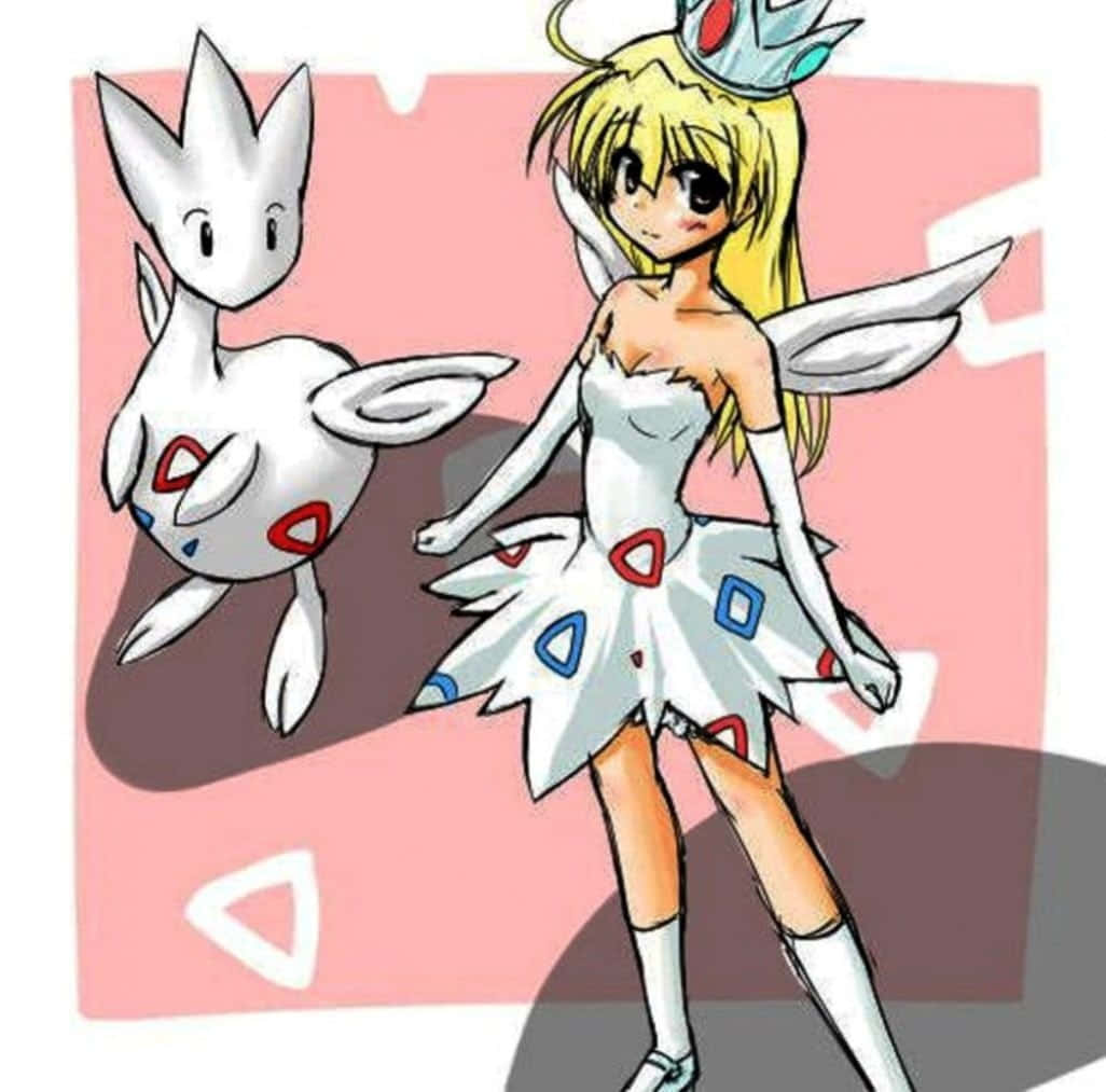 Togetic With A Girl Background