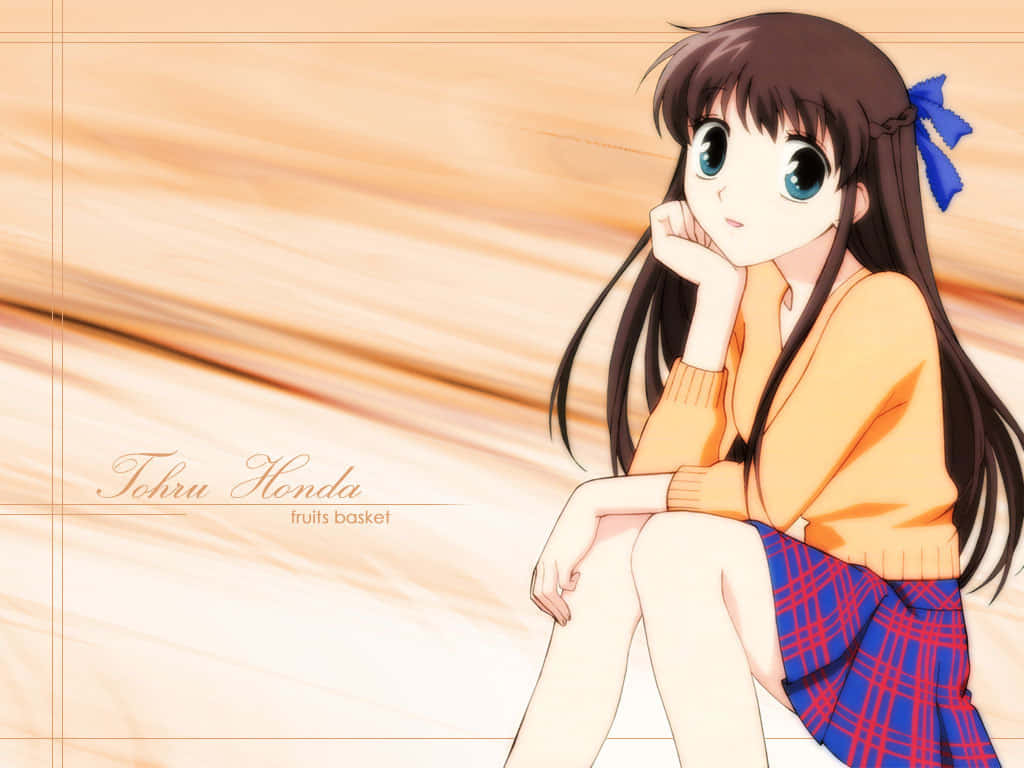 Tohru Honda Sitting Fruits Basket Anime Background