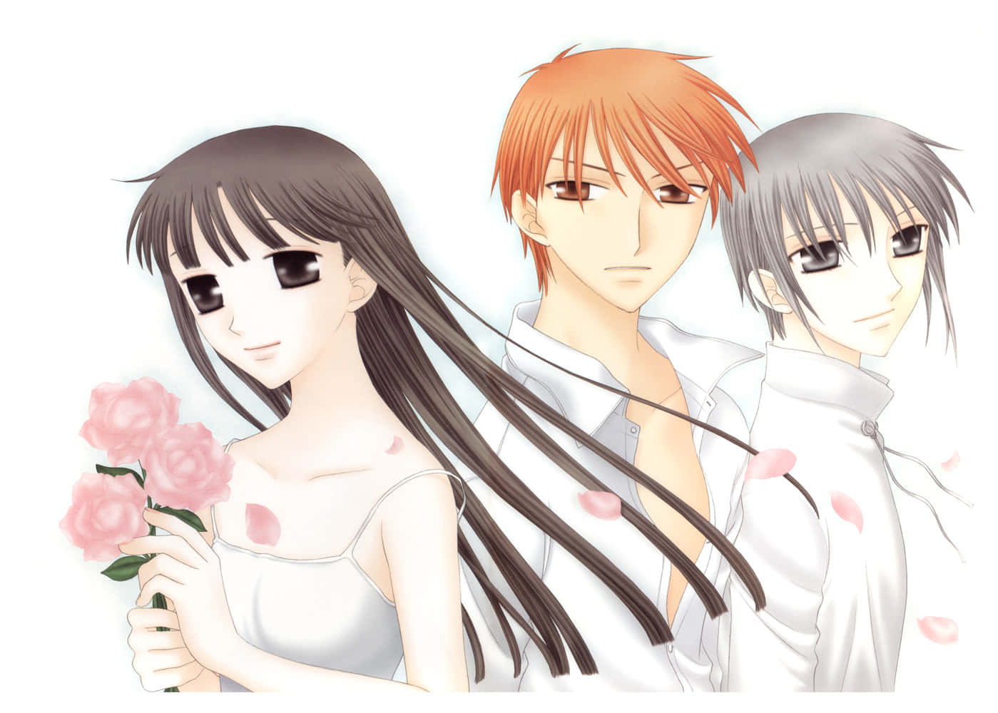 Tohru Kyo And Yuki Fruits Basket Anime Fan Art Background