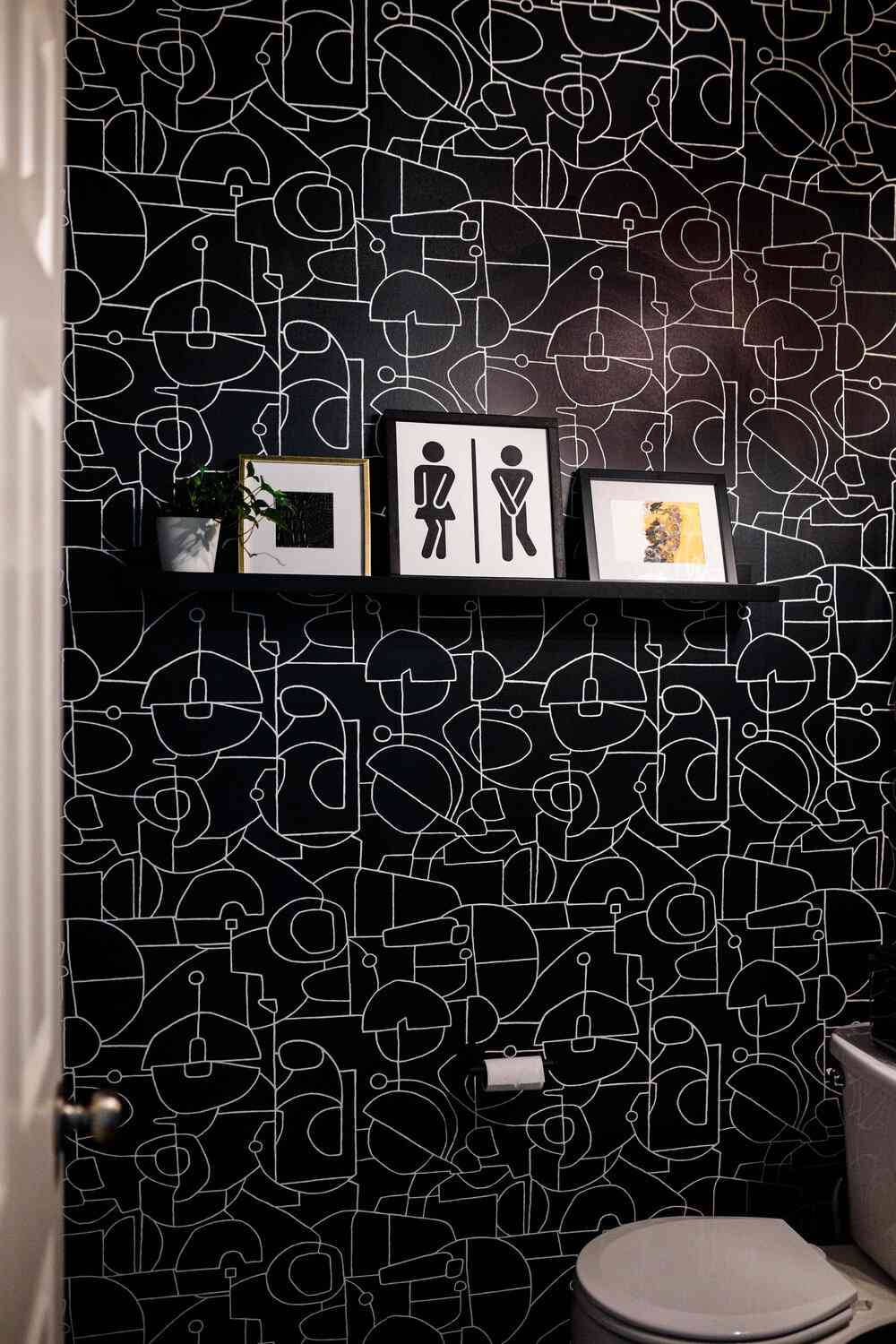 Toilet Black & White Graphic Drawing Interior Background