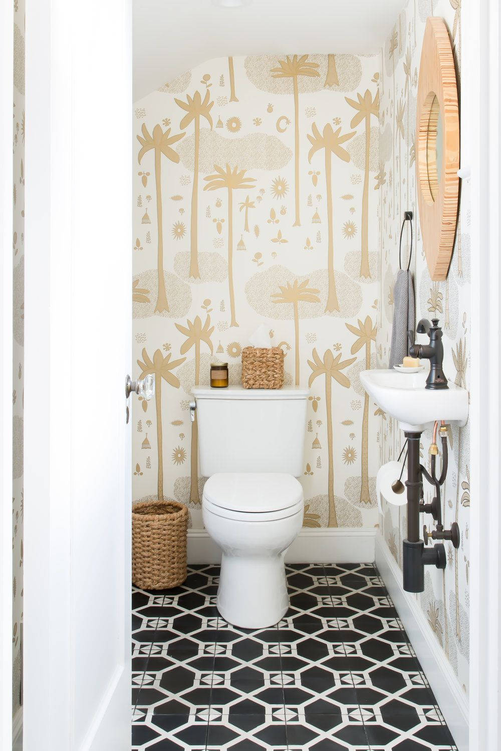 Toilet Boho Palm Trees Interior Background