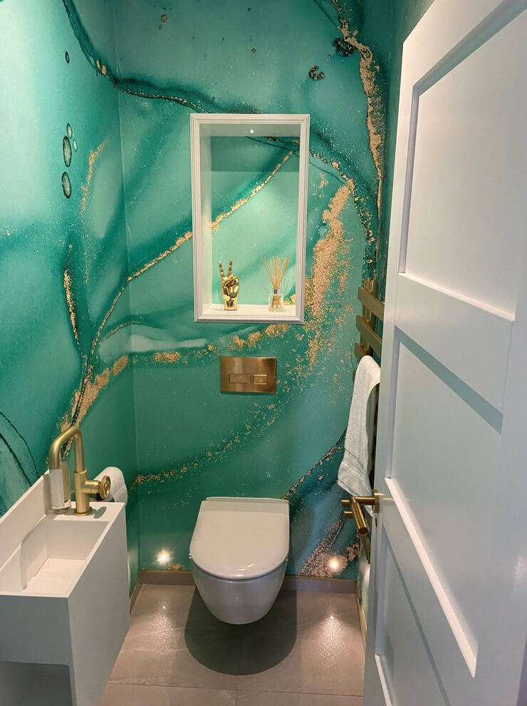 Toilet Green Oceanic Marble Interior Design