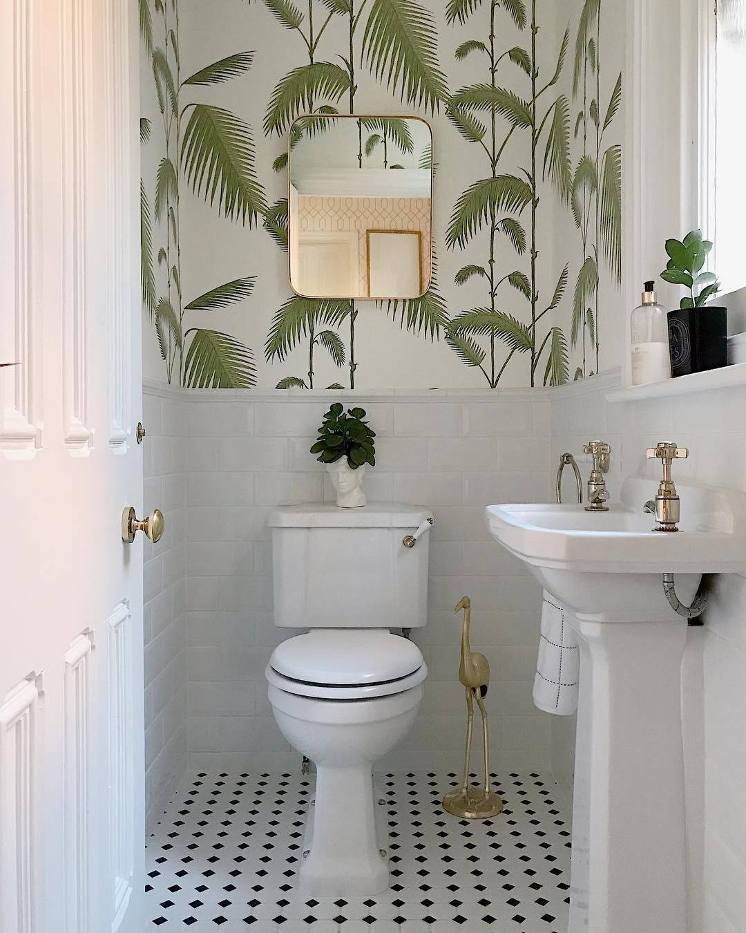 Toilet White Botanical Powder Room