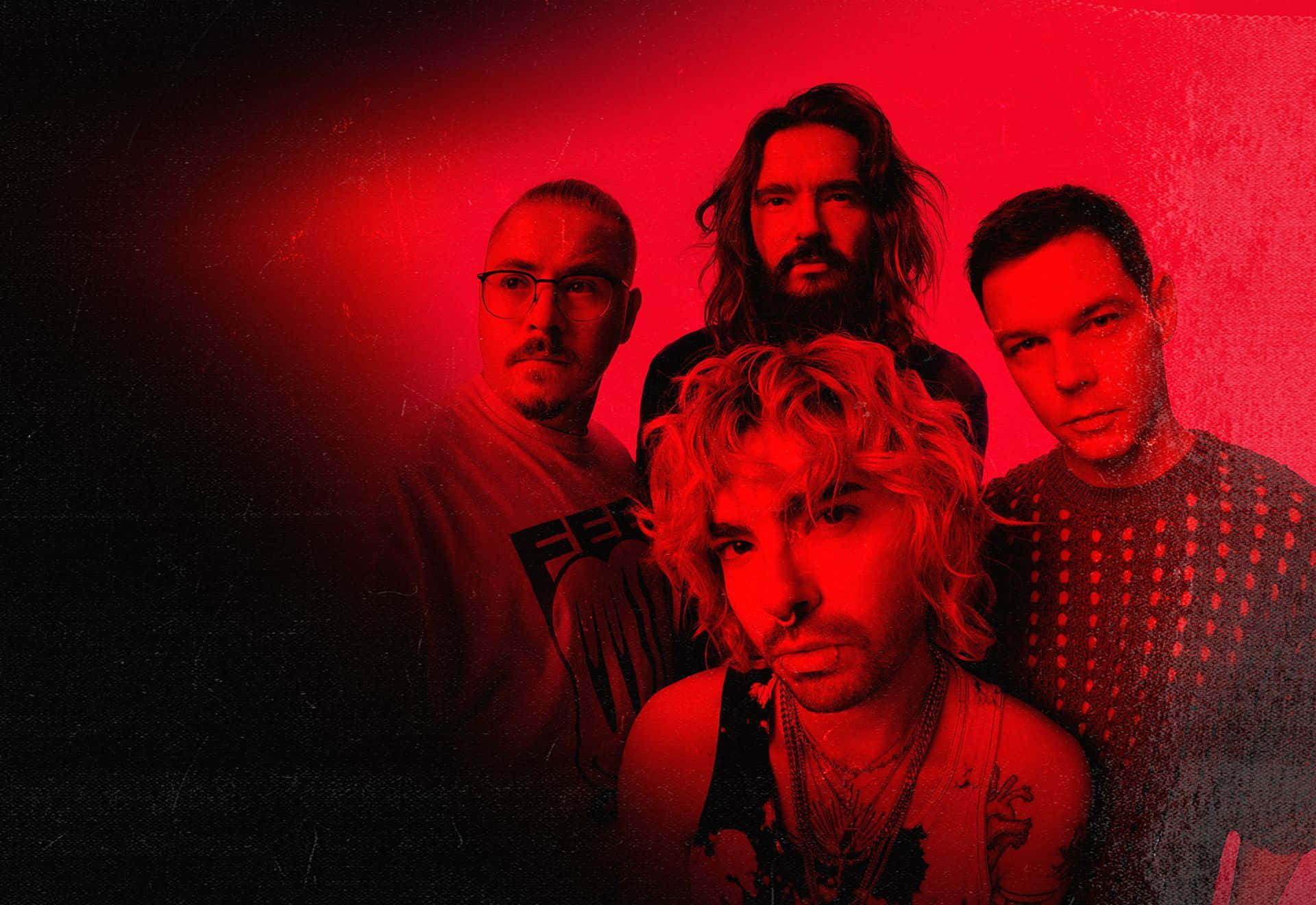 Tokio Hotel Band Red Backdrop