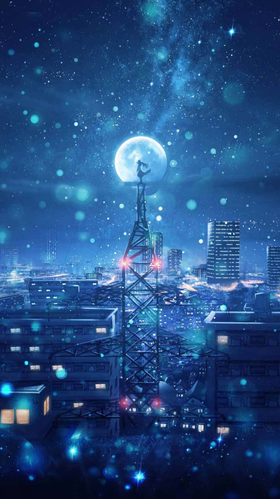 Tokyo Anime Night City Sky Background
