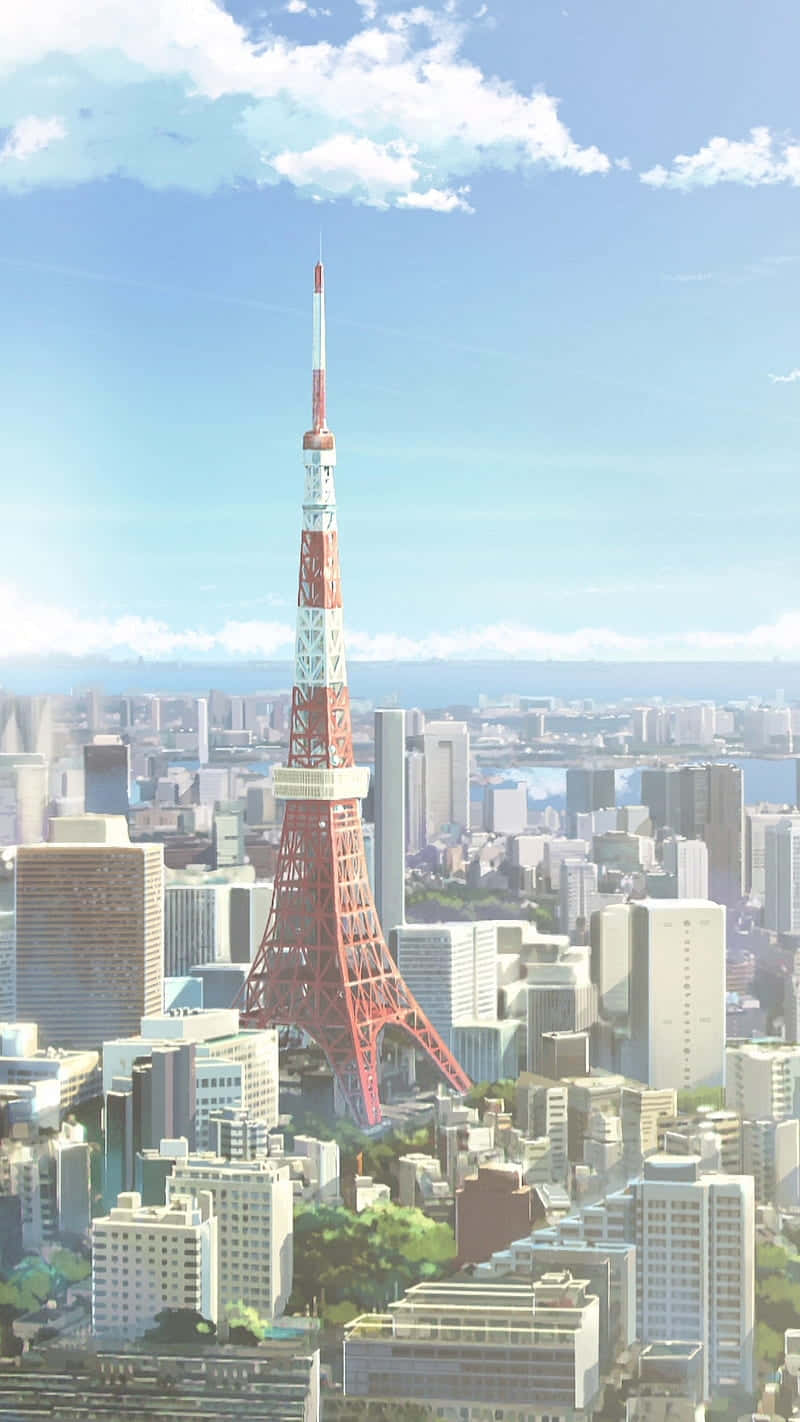 Tokyo Anime Tower Aerial View Background
