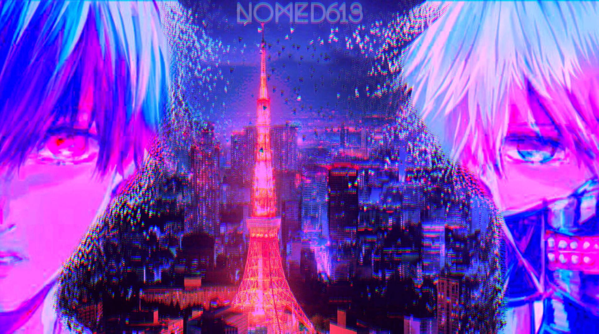 Tokyo Ghoul Aesthetic With Glowing Red Tower