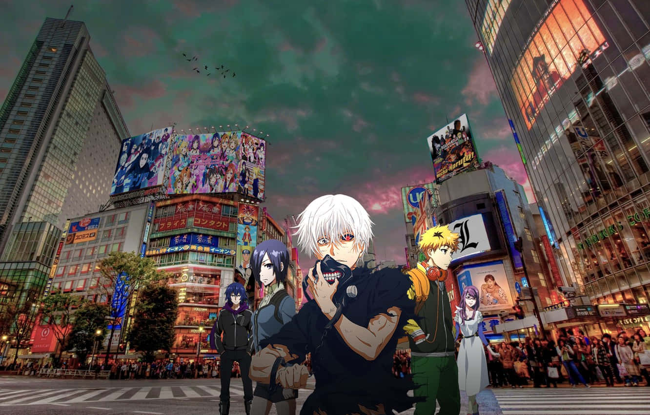 Tokyo Ghoul Anime Characters In City