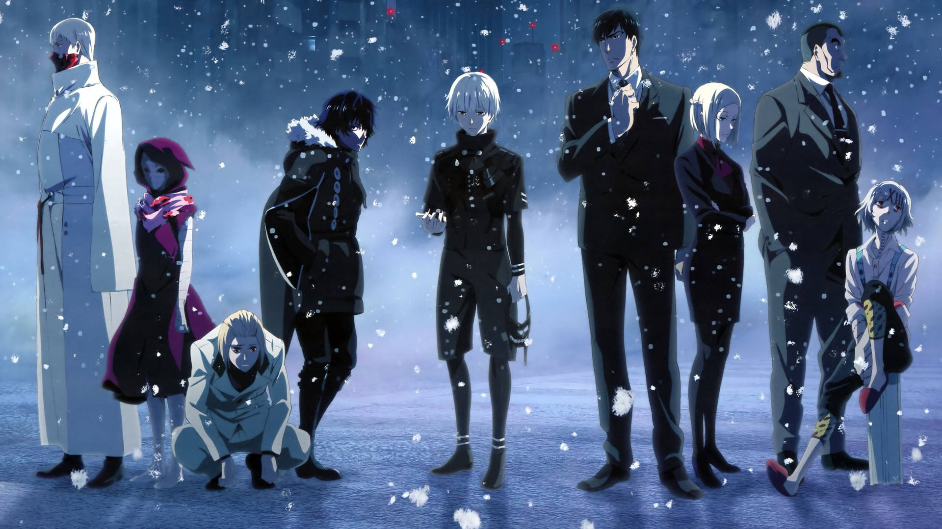 Tokyo Ghoul Characters Group Art Background