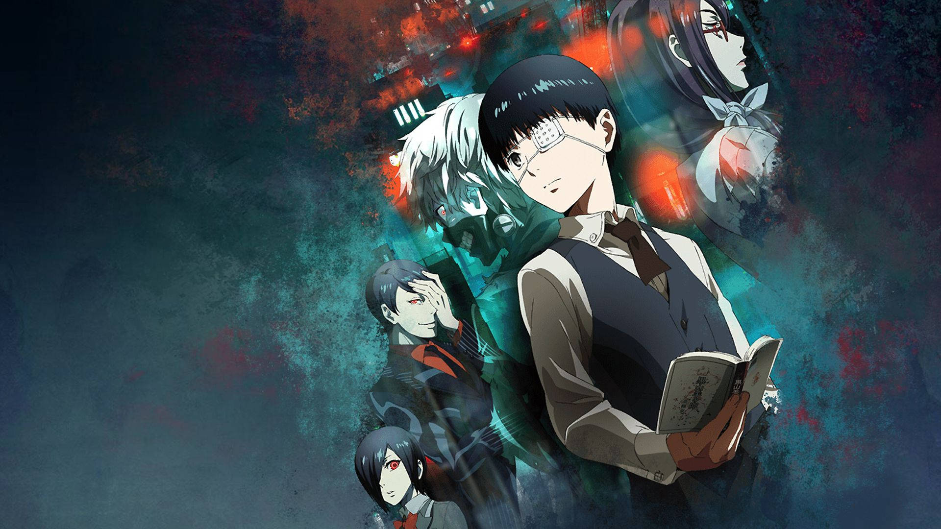 Tokyo Ghoul Characters In School Uniform Background