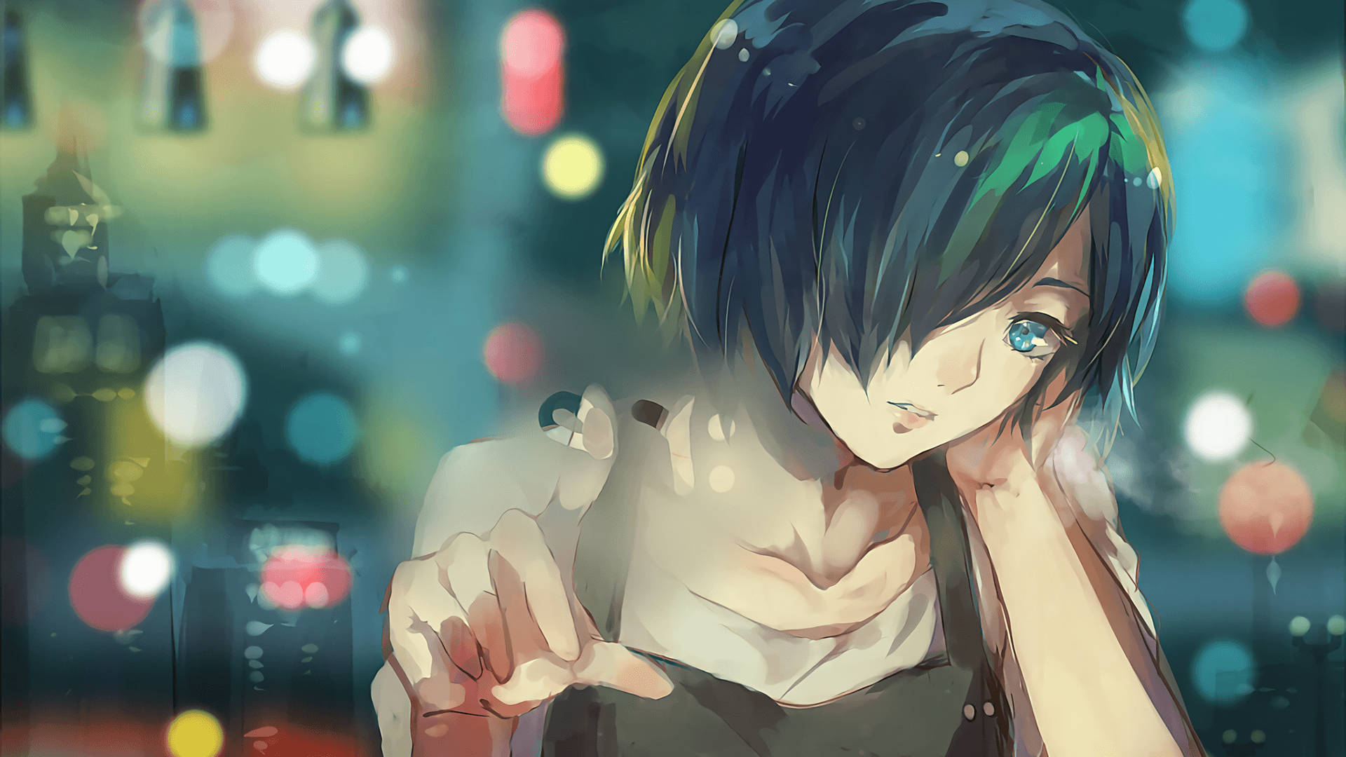 Tokyo Ghoul Characters Touka Smiley Background