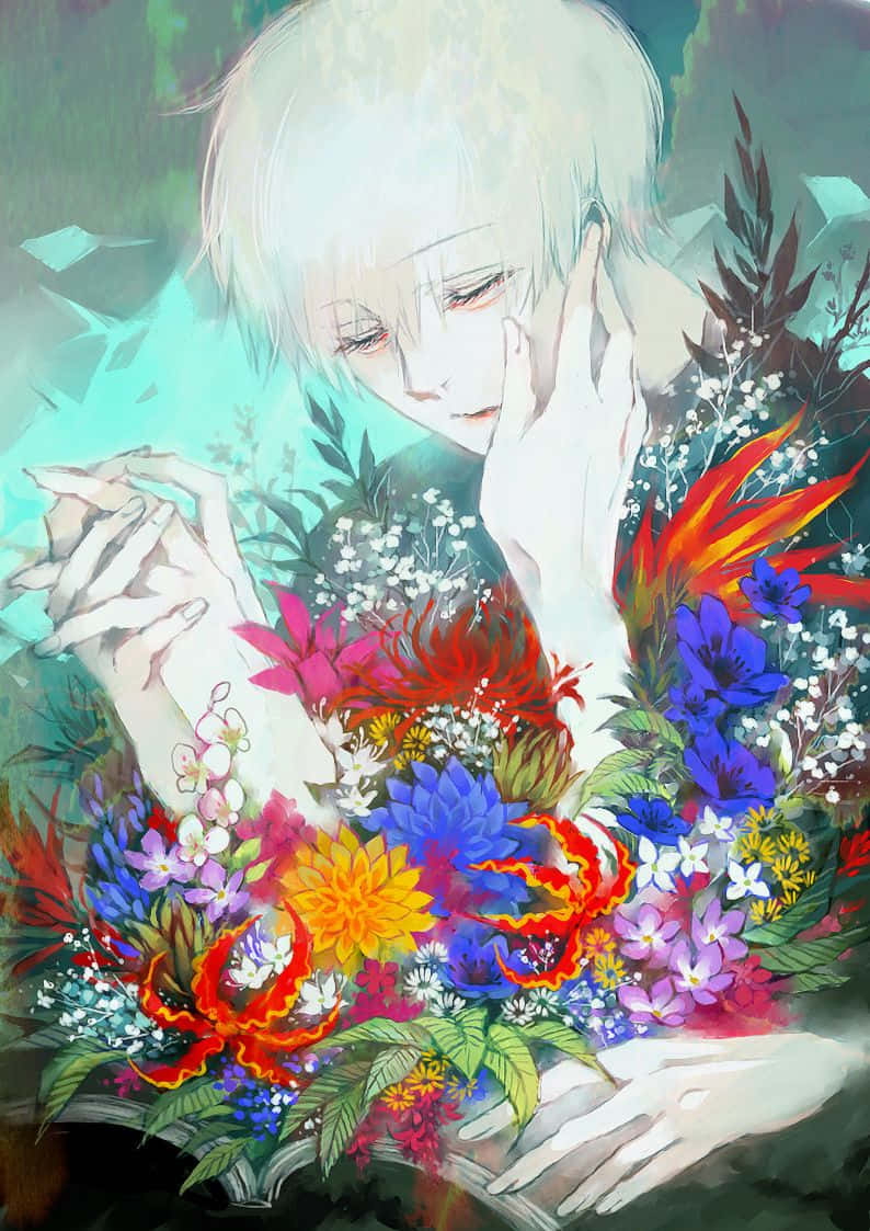 Tokyo Ghoul Flower With A Hand Background