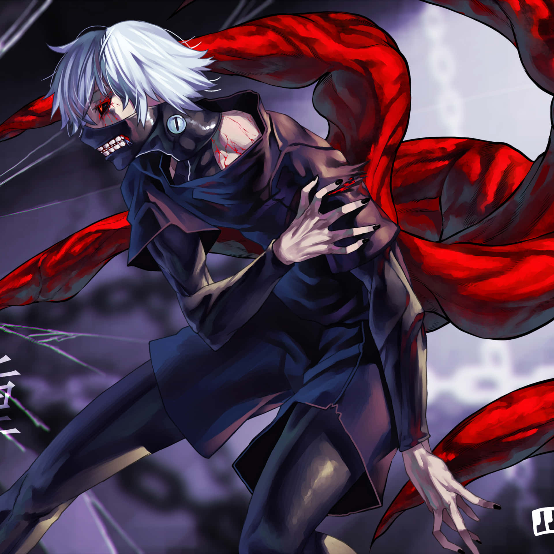 Tokyo Ghoul Pfp Kaneki Clutching Arm Background