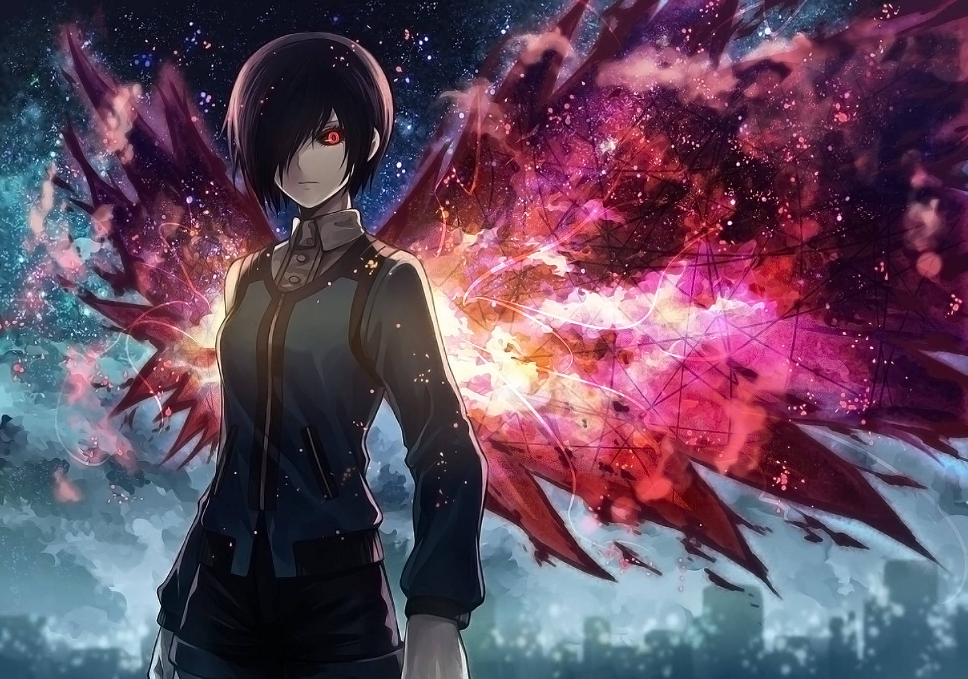 Tokyo Ghoul Touka With Wings Background