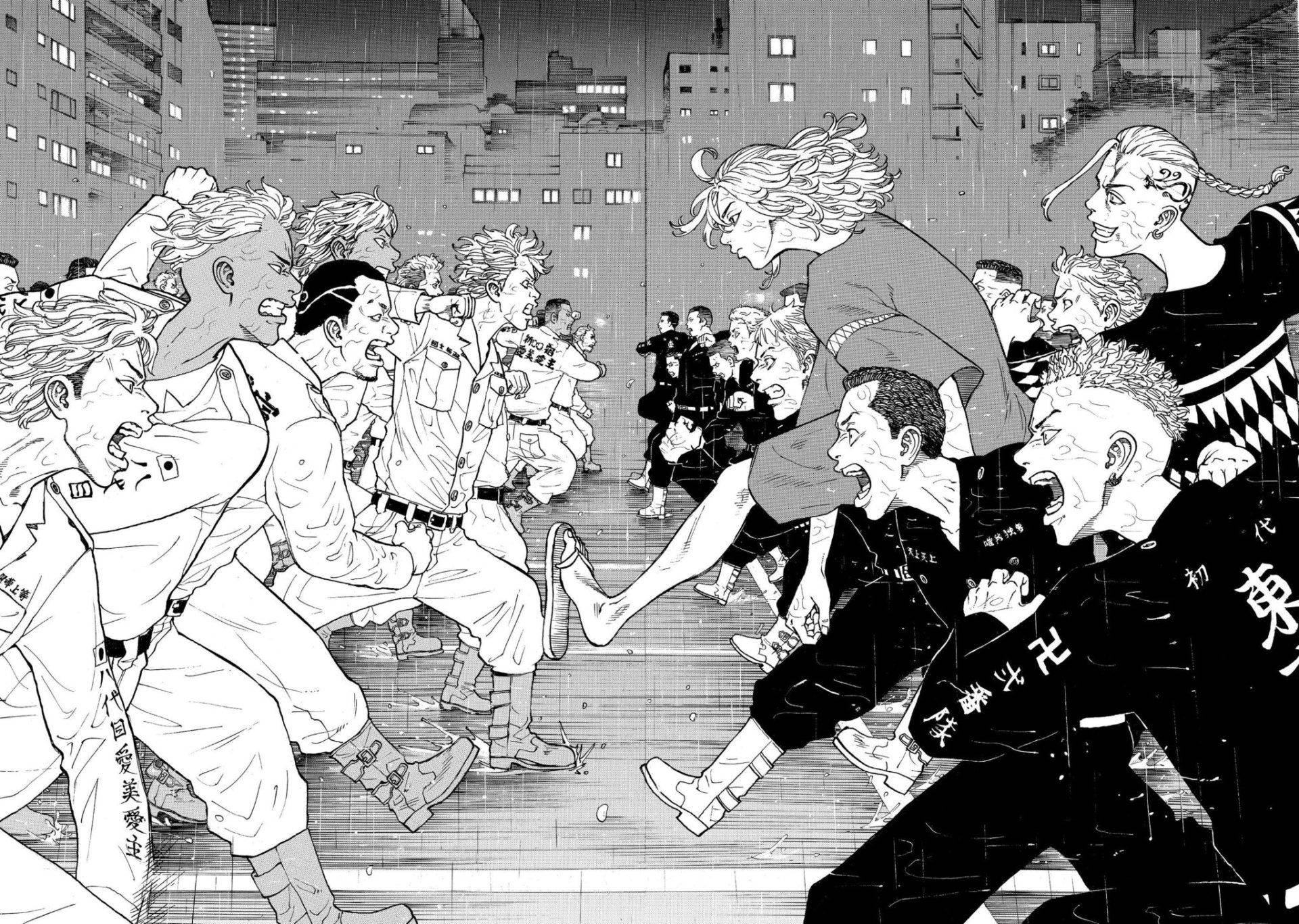 Tokyo Revengers Gang Fight In Manga Laptop Background