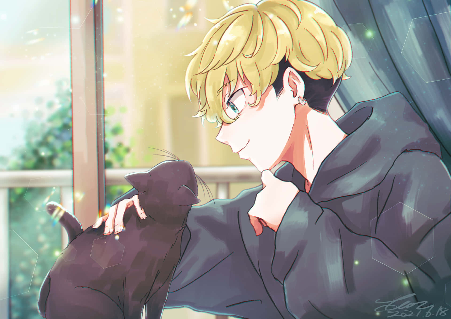 Tokyo Revengers Pfp Of Chifuyu With Cat Background