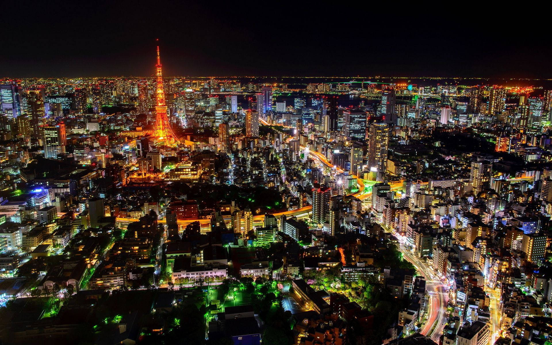 Tokyo Skyline At Night Background